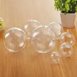 Enfeites de natal transparentes, enfeites de natal abertos para pendurar, bola de plástico 4cm-40cm