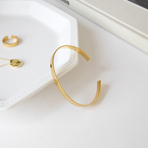 925 Sterling <strong>Silver</strong> Gold Plated High Polishing Plain Sterling <strong>Silver</strong> <strong>Cuff</strong> Bangle <strong>Bracelet</strong> - Product Image 5