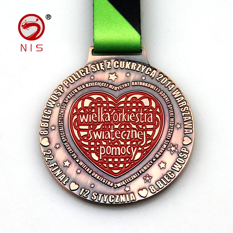 Benutzer definierte antike Sorte Logo 3d schwere Metall medaille