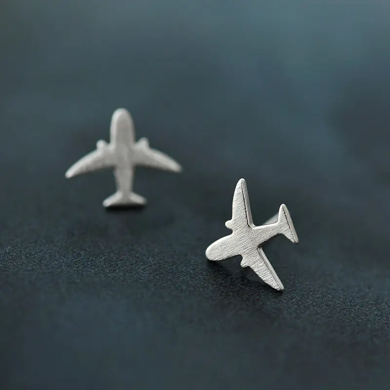 silver jewelry wholesale plain silver airplane earring