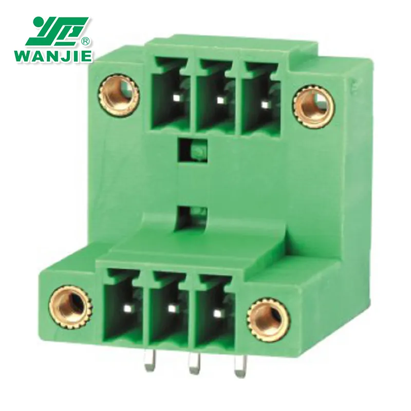 Double level angle pin header 3.5mm 3.81mm pitch male pluggable terminal block WJ15EDGRTM-3.5/3.81