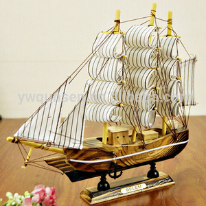 Venda quente promoção mediterrânea miniatura de madeira barco artesanatos