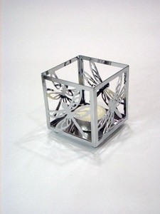 Portavelas único de hormigón gris con forma de cilindro - Product Image 3