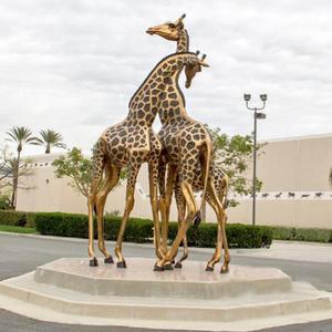 Grande sculpture d'animal en bronze, décoration de jardin, girafe en métal - Product Image 4