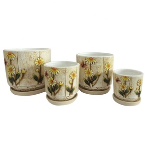 Bonne qualité maison décoration de jardin en terre cuite bonsaï pot pot de fleur en céramique avec <span class=keywords><strong>soucoupe</strong></span> - Product Image 5