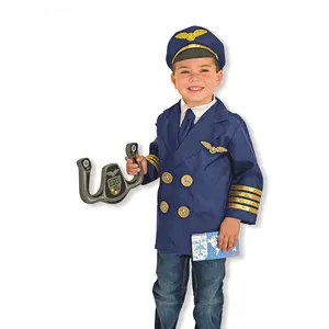Karnaval Anime Cosplay kariyer çocuklar Pilot kostüm havacı parti cadılar bayramı çocuk Airman havayolu Pilot üniforma erkek kostüm