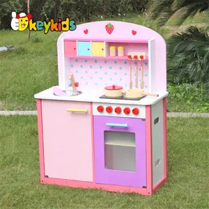 Top sale lovely pink wooden kitchen toys for wholesale W10C231