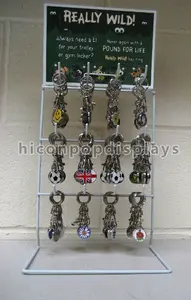 Einfache 3-schicht 12 haken metall draht keychain display arbeitsplatte