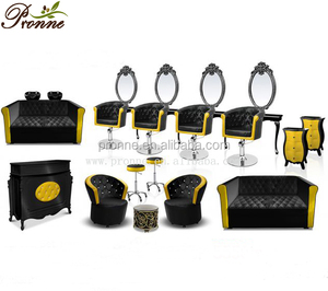 Conjunto de salón de belleza, escritorio de recepción de spa trin, color rojo y negro - Product Image 2
