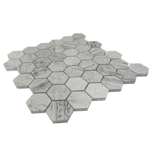 Modernes Design Naturstein poliert Holz grau Sechseck Marmor Mosaik Bodenfliesen Hot <span class=keywords><strong>Sale</strong></span> für Hotel gebrauch mit 1 Jahr Garantie