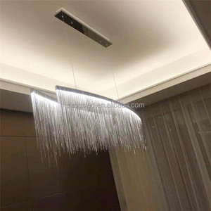 Lujo moderno tira larga cadena colgante lámpara colgante LED Rose/cromo araña cadena de <span class=keywords><strong>hotel</strong></span> - Product Image 3