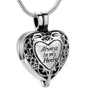 Zaijd9958 — médaillon gravé pour famille et animaux, collier, médaillon commémoratif, Always dans My Heart, décoration des cœurs, des gris et Urn, souvenir - Product Image 5