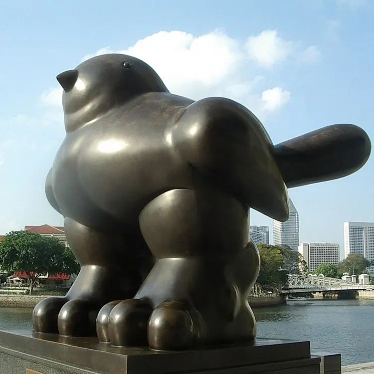 Famoso Fernando Botero escultura reproducciones gordo abstracto de bronce escultura pájaro