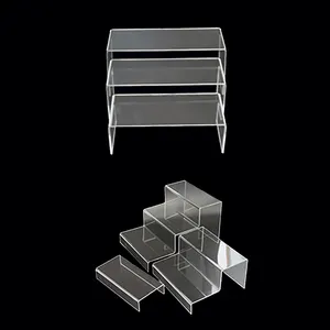 clear acrylic tabletop 3 step ties acrylic display risers acrylic riser stand for perfume shoes