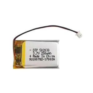 KC CB IEC62133 BIS ROHS certificado Venda quente 502030 bateria recarregável 250mah bateria de polímero de lítio 3.7v