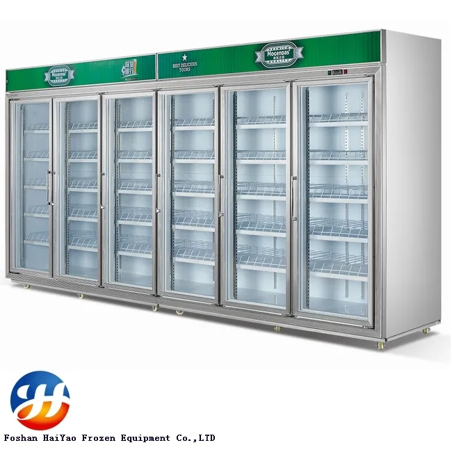 Grande frigorifero refrigerato per supermercato a 6 porte con luci