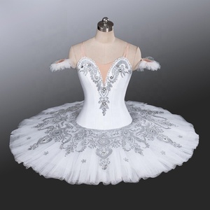 Costume da <span class=keywords><strong>Ballerina</strong></span> Bianco Professionale per Donne e Ragazze, <span class=keywords><strong>Tutù</strong></span> per Spettacoli e Competizioni - Product Image 1
