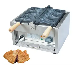 Elektrische of Gas Taiyaki Making Machine/taiyaki waffle maker machine/Vis cake maken machine