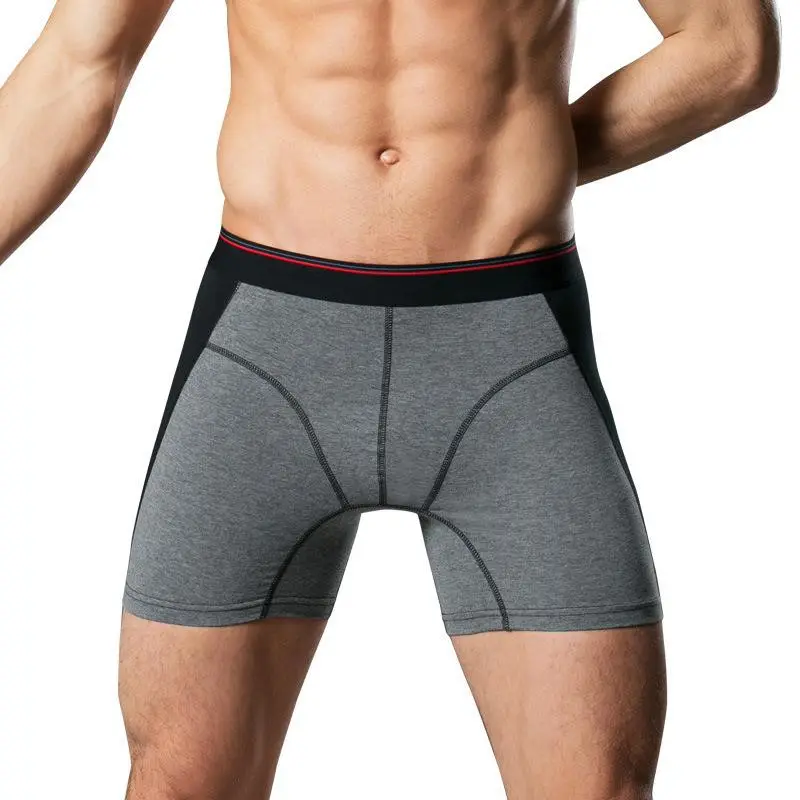 Sport long sous-vêtements pour hommes en coton stretch coton en cours d'exécution hommes équitation boxer garçon court