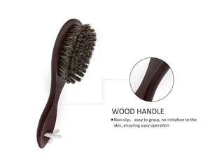 Brosse de toilettage pour hommes, brosse douce, poils de cheval naturels, manche en <span class=keywords><strong>bois</strong></span>, rasage - Product Image 3