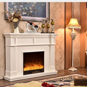 <span class=keywords><strong>Cheminée</strong></span> électrique autoportante <span class=keywords><strong>de</strong></span> style européen et américain, moderne, blanche, en <span class=keywords><strong>bois</strong></span> foncé et pierre, avec télécommande, pour villa - Product Image 1