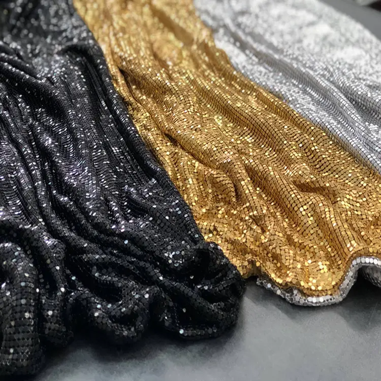 Cheap metal sequin mesh fabric for decorate dresses