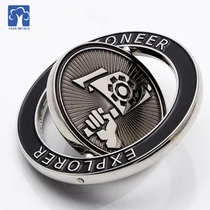 Tùy Chỉnh Thực Hiện Chức Năng Quay Kim Loại Bạc Coin Với Kết Cấu Trong Suốt Đen 1 Oz Bạc Coin