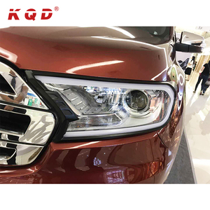 Auto ABS mate negro cubierta de la lámpara o la luz la cabeza del cromo accesorios del coche para Ford Everest 2017 - Product Image 3