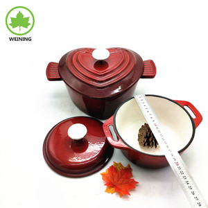 스테인리스 손잡이, Cerise 무쇠 네덜란드 오븐 2.5 quart를 가진 에나멜을 입힌 심장 - Product Image 1