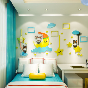 Adhesivo Decorativo de Pared con Marco de Fotos de Estrellas y Lunas en Acrílico 3D, Nuevo Diseño, Ideal para la Decoración de la Habitación del Bebé - Product Image 4