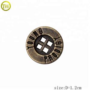 <strong>Custom</strong> Antique Brass 4 Holes <strong>Buttons</strong> Zinc Alloy Clothing Accessory Sewing Brand Name <strong>Buttons</strong> for Shirts - Product Image 2