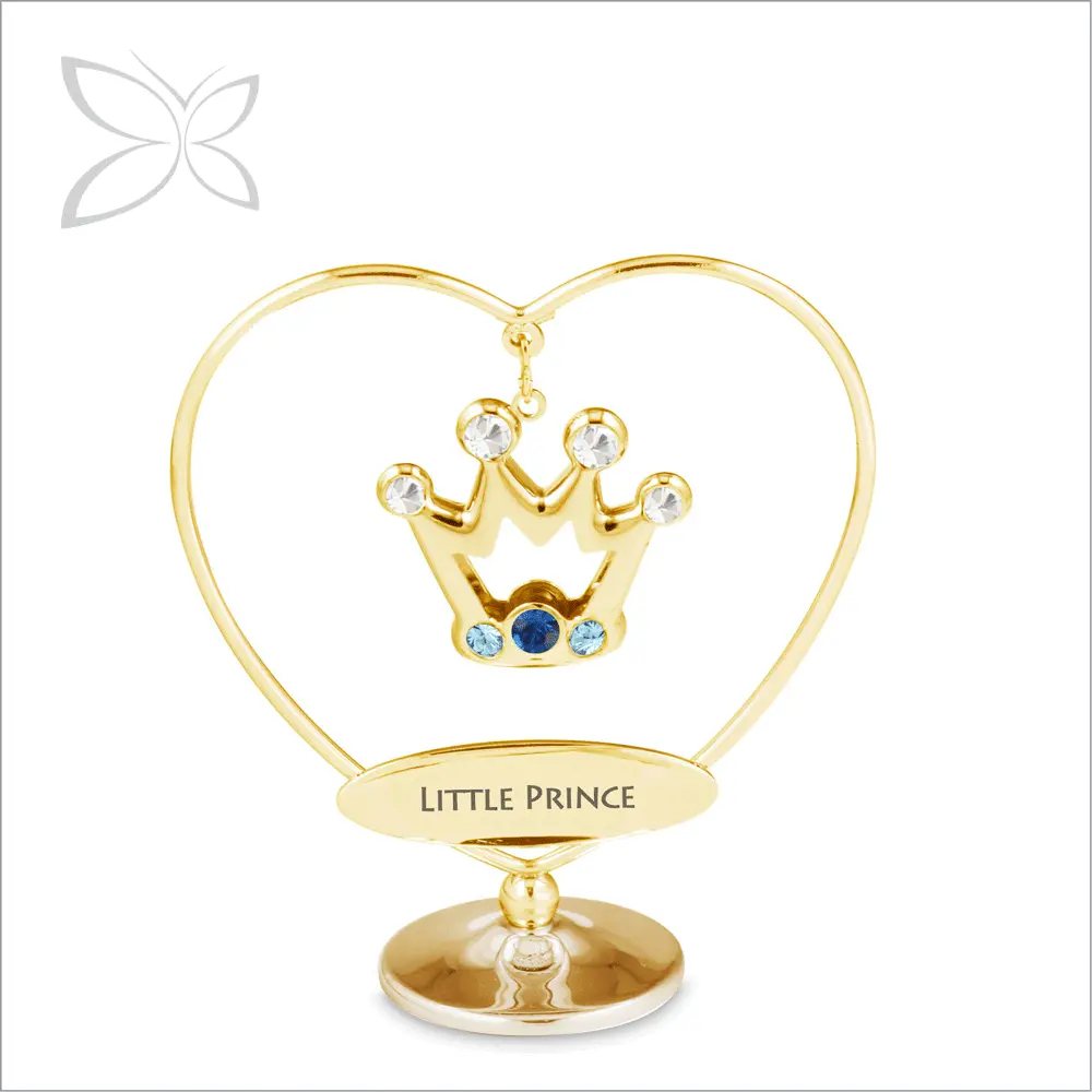 Crystocraft Gold Plated Metal Crown Decorated with Brilliant Cut Crystals Baby shower party favor