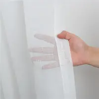 Plain Linen Sheer Curtain Fabric, White Color