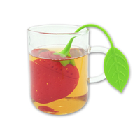 Infuseur de filtre à thé en silicone en plastique mignon avec poignée mini infuseur de thé aux fruits unique outils de thé pour cadeau