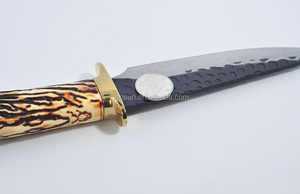 Cuchillo Bowie Recto de Hoja Fija de Acero Inoxidable, Cuchillo de Supervivencia con Mango de Hueso - Product Image 3