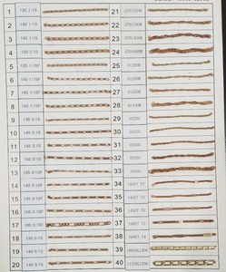 Chaîne serpent en laiton massif tissée à la machine, qualité coréenne, en gros, haute qualité, avec carte d'échantillon - Product Image 3