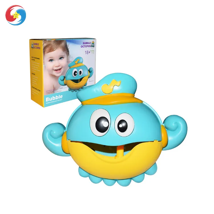 Hot Baby automatic bubble octopus with hat foam blower bath toys China factory