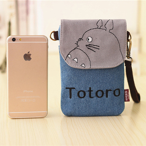 Fashion Simple Lightweight Cute Lady Multi Pattern Cartoon Horizontal Tote Sling Mobile Phone Small Denim Cotton Cloth <strong>Bag</strong> - Product Image 3