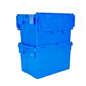 Toptan lojistik depolama kilitlenebilir plastik hareketli kapaklı kutular