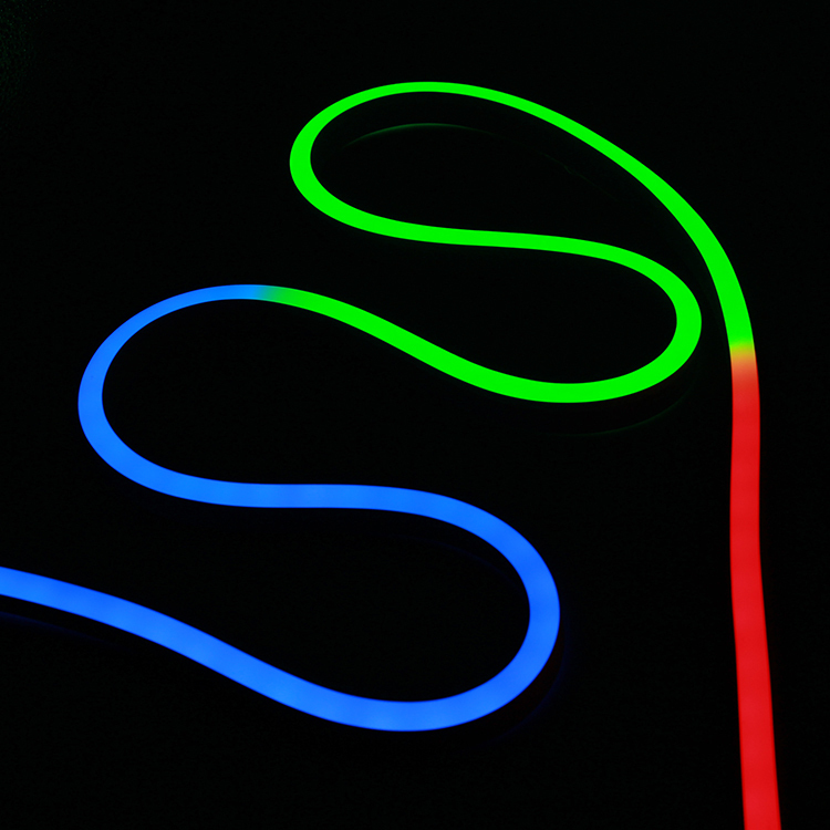 led neon flex 24V 60leds Pixel RGB Horizontal Bend 10x20mm neon light for sign