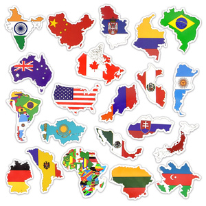 50 Pezzi Adesivi Bandiere Nazionali in Plastica Design Moderno per Bambini Mappa Paesi <span class=keywords><strong>Fai</strong></span> <span class=keywords><strong>da</strong></span> <span class=keywords><strong>Te</strong></span> Valigia Laptop Auto Moto Decorazione - Product Image 2