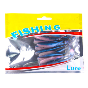 10 unids/set de goma realista suave T de cola gusano Señuelos de Pesca cebo con <span class=keywords><strong>copos</strong></span> de pesca - Product Image 6