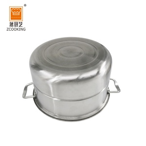 Ensemble de cuiseur à vapeur en acier inoxydable de haute qualité avec couvercle visible - Product Image 6