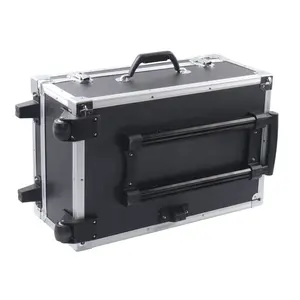Factory portable hard magic beauty trolley drawer aluminium flight pilot case with legs
