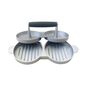 Prensatelas a presión para <span class=keywords><strong>hamburguesas</strong></span>, Material <span class=keywords><strong>de</strong></span> aluminio, con doble orificio, con mango <span class=keywords><strong>de</strong></span> madera, proveedores <span class=keywords><strong>de</strong></span> China - Product Image 2
