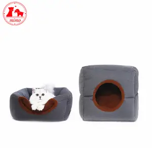 2 In 1 caldo inverno gatto cane letto M/L lavabile morbido nido casa animale cucciolo grotta materassino Pad nido canile pieghevole forniture per animali domestici