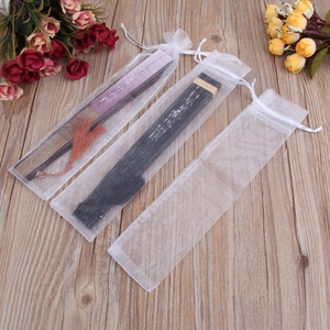 Éventail en <span class=keywords><strong>organza</strong></span> avec cordon de serrage pour fête et mariage - Product Image 2