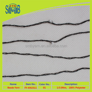 producto nuevo granos de poliéster <span class=keywords><strong>hilo</strong></span> de fantasía para de punto tejido de punto hilos negros con cuentas - Product Image 6