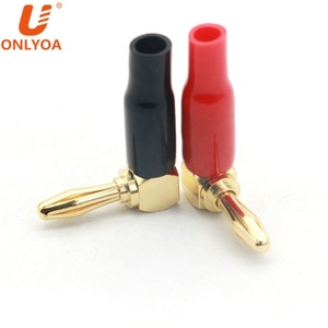 פליז מצופה זהב 4mm מרפק בננה תקע/שקע בננה מחברים <span class=keywords><strong>L</strong></span> סוג רמקול שקע מחבר מסופי זווית נכונה 90 תואר