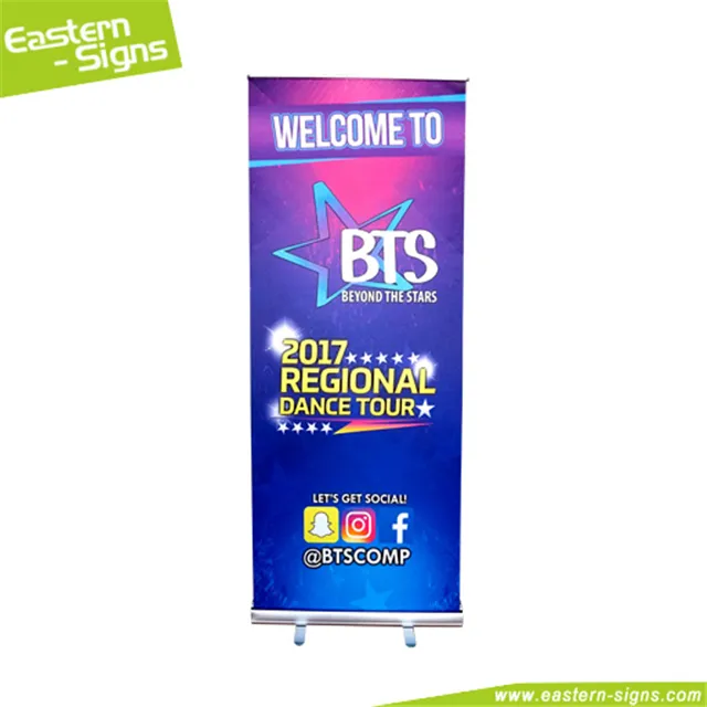 Wholesale Eco Indoor Display Roll Up Banners Stand portable retractable roll up stand display for Advertising and Promotion